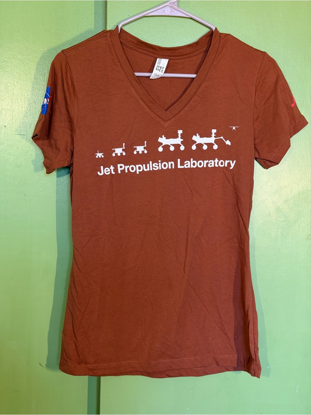 Jet Propulsion Laboratory Rust V-Neck Graphic Tee